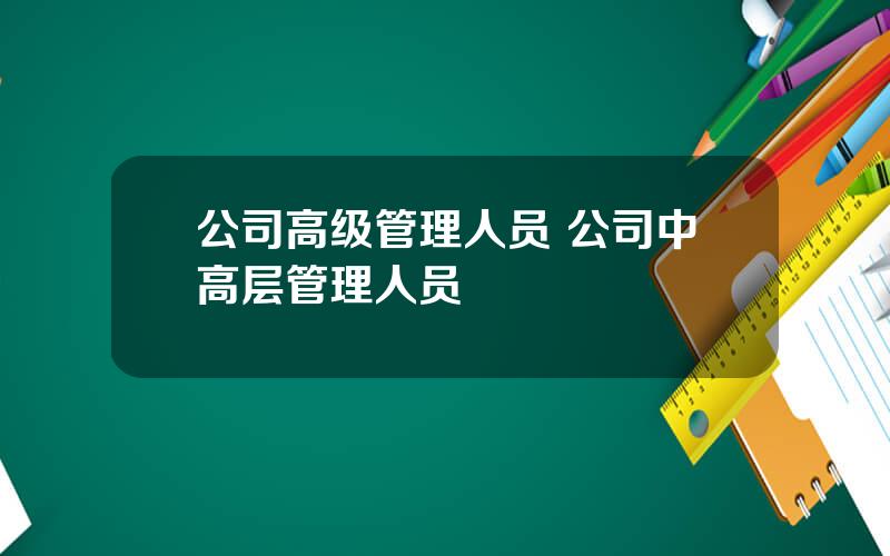公司高级管理人员 公司中高层管理人员